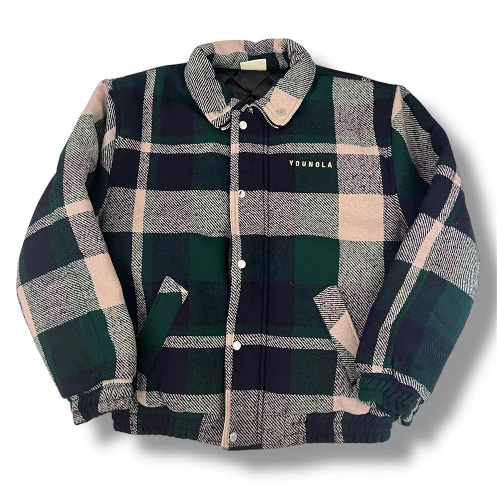 YoungLA XL Plaid Heavy Jacket - Green, Blue, Beige